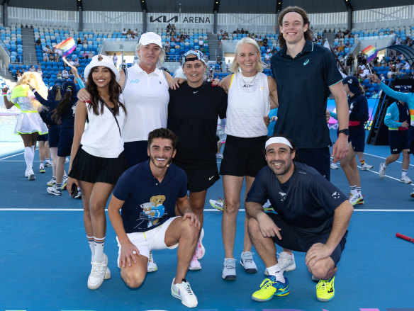 Glam Slam celebrity match featuring Danielle Laidley, Marcos Baghdatis, Josh Cavallo, Rennae Stubbs, Ben Brown, Moana Hope and Maria Thattil