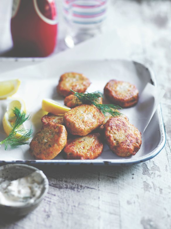 Broccoli and salmon bites.
