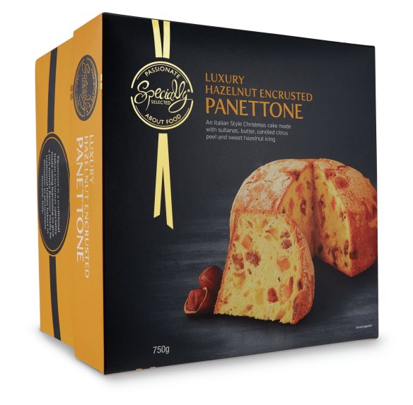 Specially Selected Luxury Hazelnut Encrusted Panettone 750g, $14.99, 7.7/10