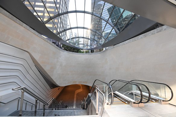 The new Wynyard walk links Wynyard train station to Barangaroo and the western side of the CBD.