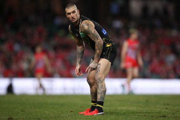 Dustin Martin has been unable to build speed, as he attempts to return from a hamstring strain.