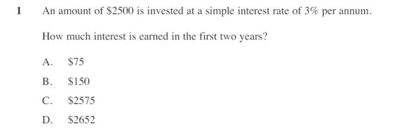 And a much easier question 1 from the 2023 Mathematics Standard 2 unit HSC exam. (Answers at end)