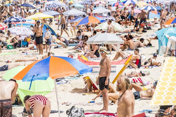 Bondi Beach on Australia Day, 2020.