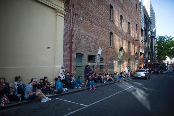 Harry Potter fans queue up outside the Princess Theatre from the early hours of the morning to snap up free tickets to the final stage show dress rehearsals of Harry Potter and the Cursed Child.
