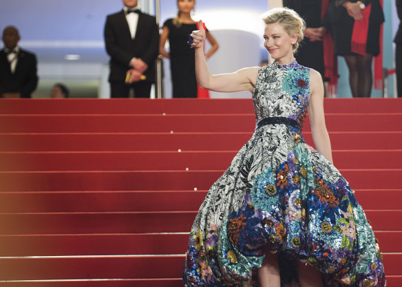 Cate Blanchett in Cannes for the premiere of her new film.