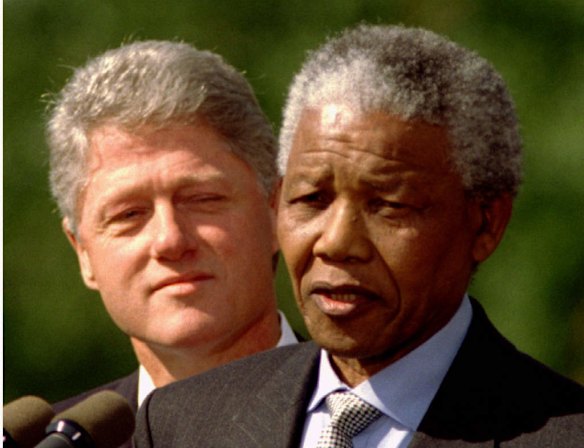 Nelson Mandela and Bill Clinton. 1994