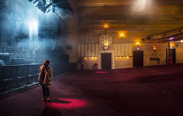 Musician Tash Sultana at sound check before playing at the Enmore Theatre, June 2017.
