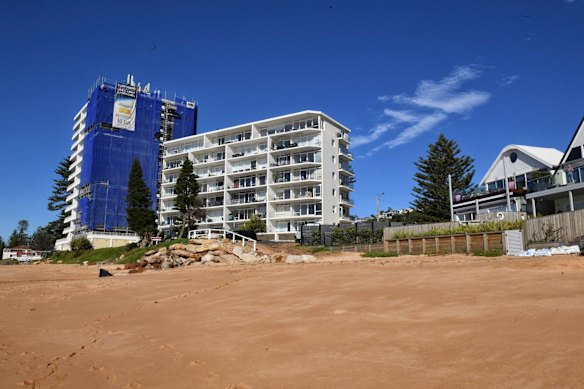 Collaroy beach showing coastal erosion.