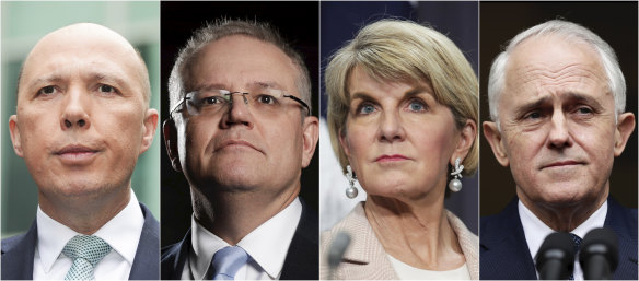 Peter Dutton, Scott Morrison, Julie Bishop and Malcolm Turnbull. 
