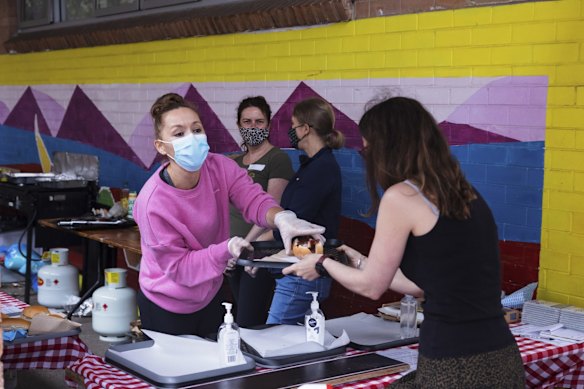 Democracy sausages for sale at Erskineville Primary School, during local council election day.