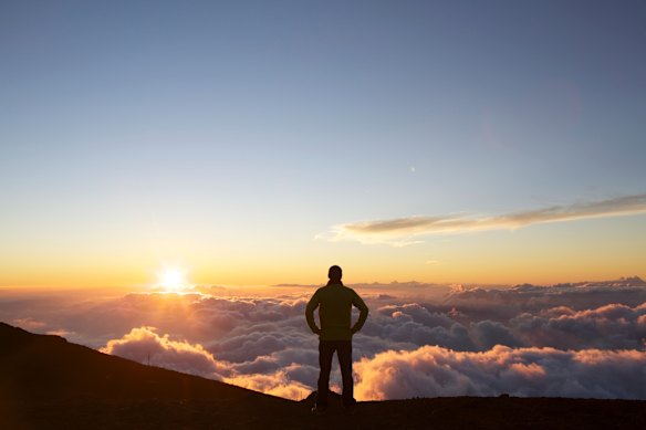Sunrise at Haleakala Crater.