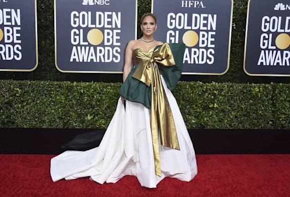 Jennifer Lopez arrives at the 77th annual Golden Globe Awards.