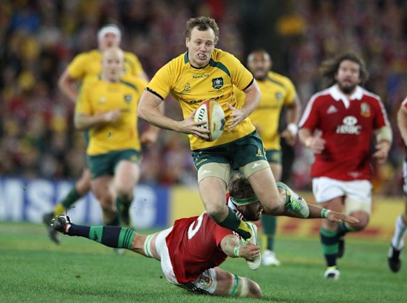 Jesse Mogg with his first touch.