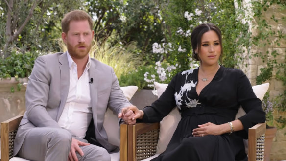 The Duke and Duchess of Sussex in their interview.
