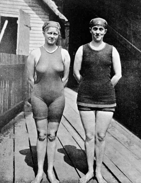 Mina Wylie and Fanny Durack pictured at the 1912 Stockholm Olympics.