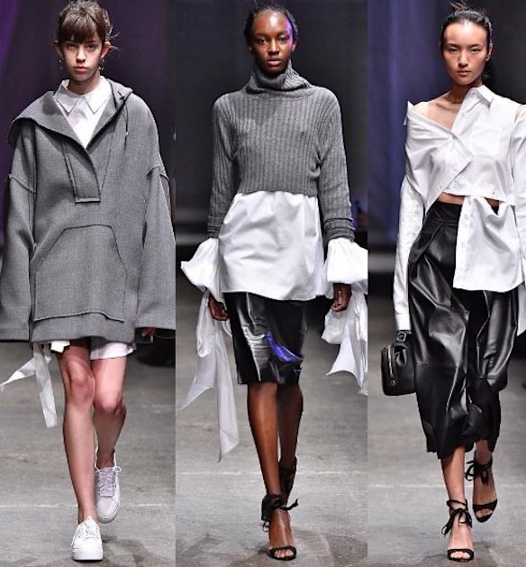 With "Fight the Power" blasting as models walked the runway, Milly's designer Michelle Smith created looks that 'distorted' and 'fractured' the way we think about clothes, beauty and power. They also handed out "Steinem AF” shirts to guest in tribute to the feminist icon, because #GIRLPOWER. 
