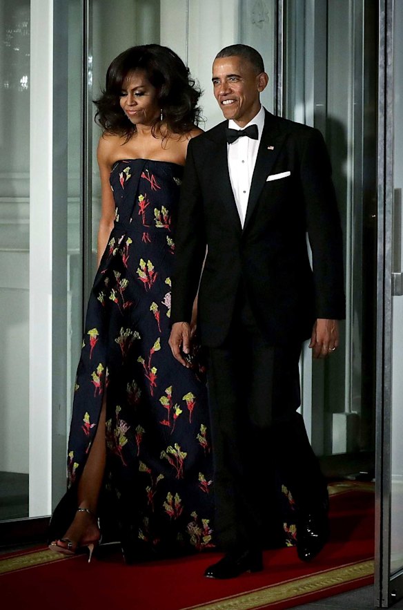 Michelle and Barack Obama.
