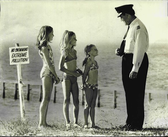 Botany Bay was declared safe for swimming and fishing yesterday morning. The NSW Health Commission then decided that there was no danger in the bay from pollution by the poisonous chemical, potassium-cupro-cyanide. December 29, 1973.