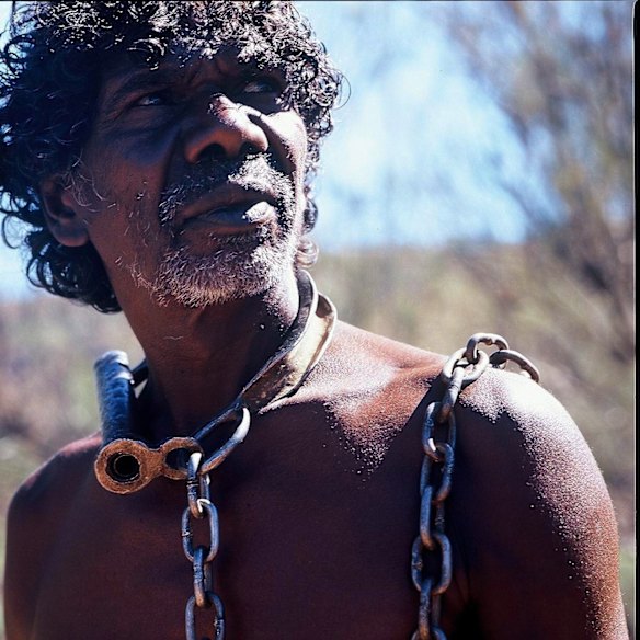 David Dalaithngu in a scene from the Australian film The Tracker.  