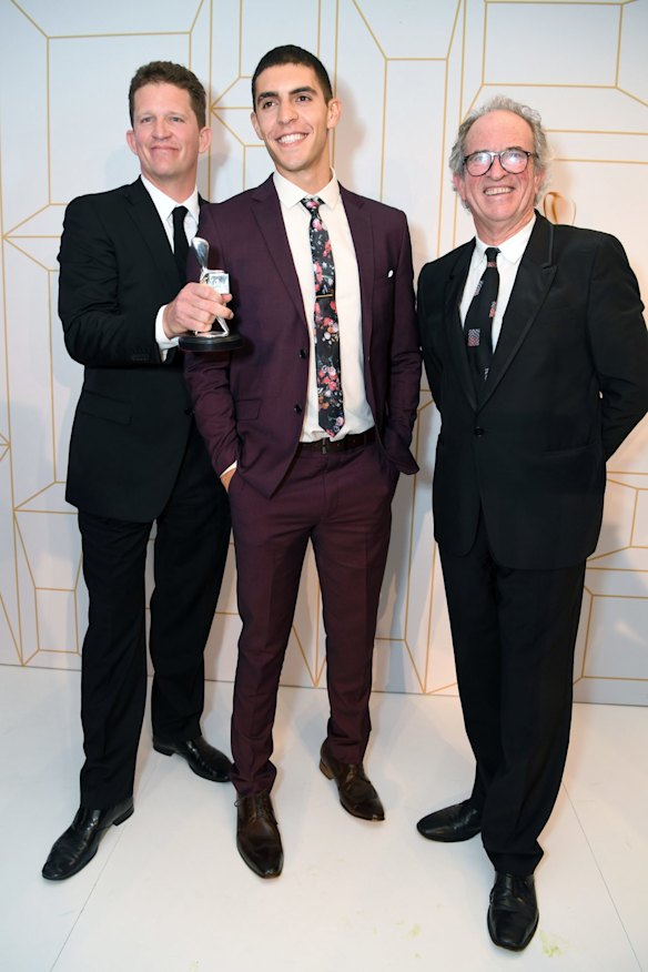 Dan Edwards, Julian Maroun and John Edwards from Romper Stomper with the Loge for Most Outstanding Miniseries or Telemovie