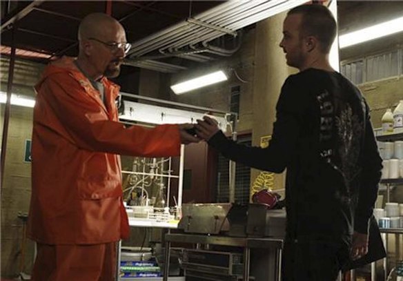 Working for Gustavo Fring... Walter and Jesse in their laundry lab.