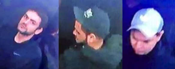 CCTV images of three men police want to speak with in relation to an unprovoked attack in an apartment block lift.
