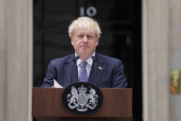 Boris Johnson outside Number 10.
