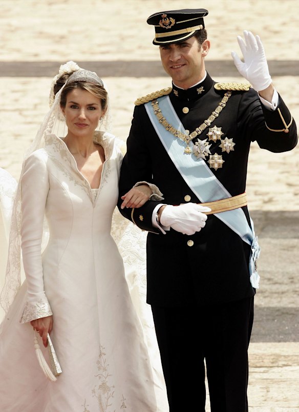 Spanish Crown Prince Felipe de Bourbon and Princess Letizia Ortiz, 2004.