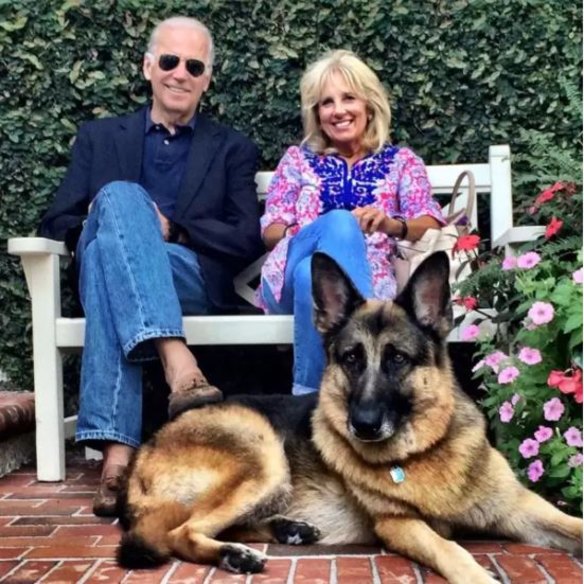 The Biden’s with their beloved dog.