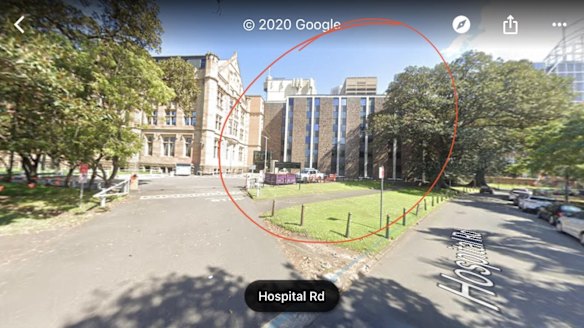 Google map screen grab showing the annex next door to the Land and Property Information Office at 1 Prince Albert Road, Sydney.