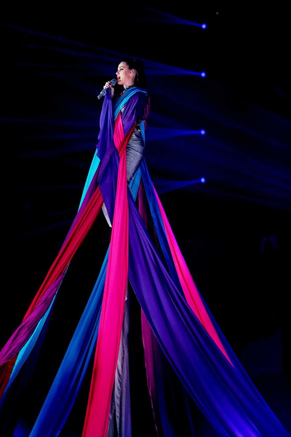 US singer Kate Perry performs during the MTV Europe Music Awards 2013.