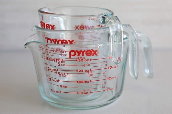 Katherine Sabbath uses Pyrex measuring jugs.