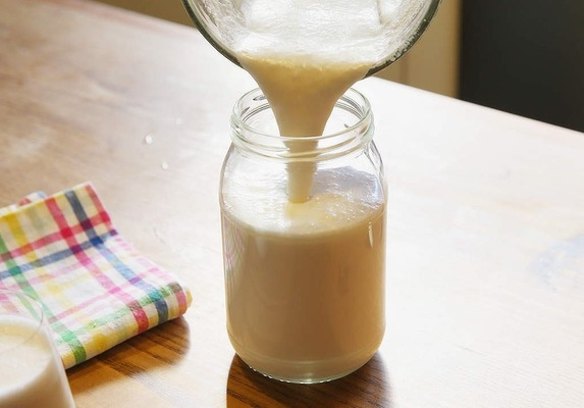 This recipe makes 500ml of almond milk, which can be frozen or will keep in a fridge for up to three days.