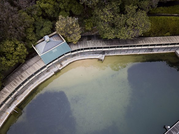 An aerial view of the Dawn Fraser Baths in Balmain on 08 September, 2018. 