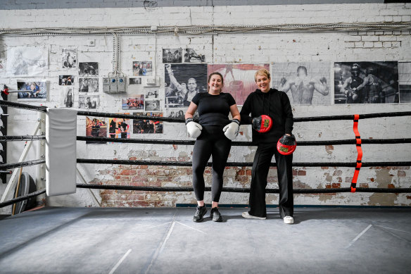 Nikki (left) and Left Write Hook program founder Donna Lyon.