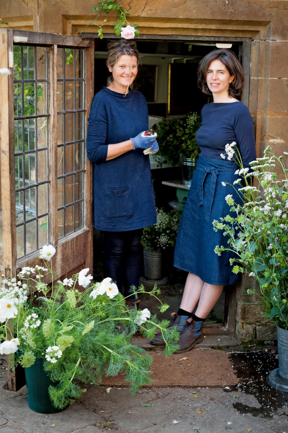 Bridget Elworthy and Henrietta Courtauld at Wardington Manor in Oxfordshire. 