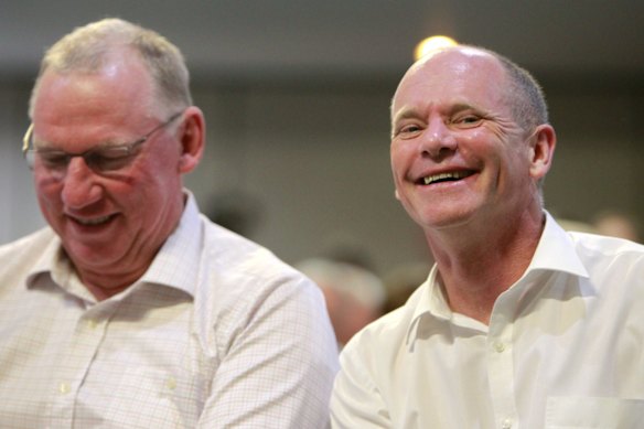 Deputy Premier Jeff Seeney and Premier Campbell Newman in Emerald.