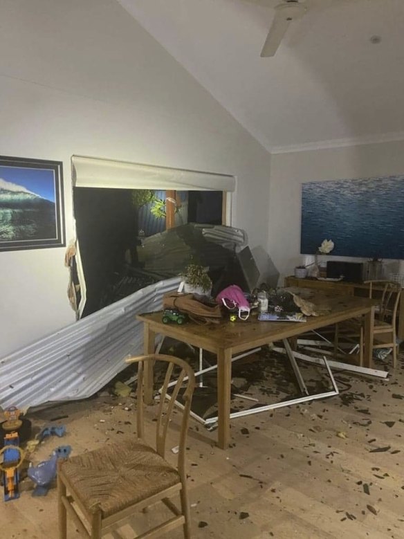 Ella Curic had just finished dinner when her neighbour’s roof came through their window in Kalbarri 