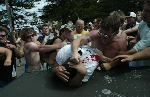 The crowd took part in assaults on individuals and small groups.