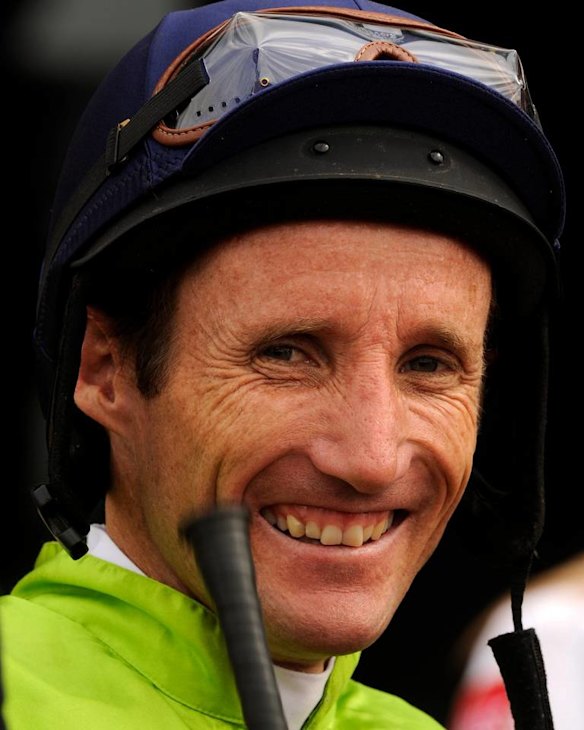 Damien Oliver in the mounting yard before the first race at Flemington on Cup Day this year.