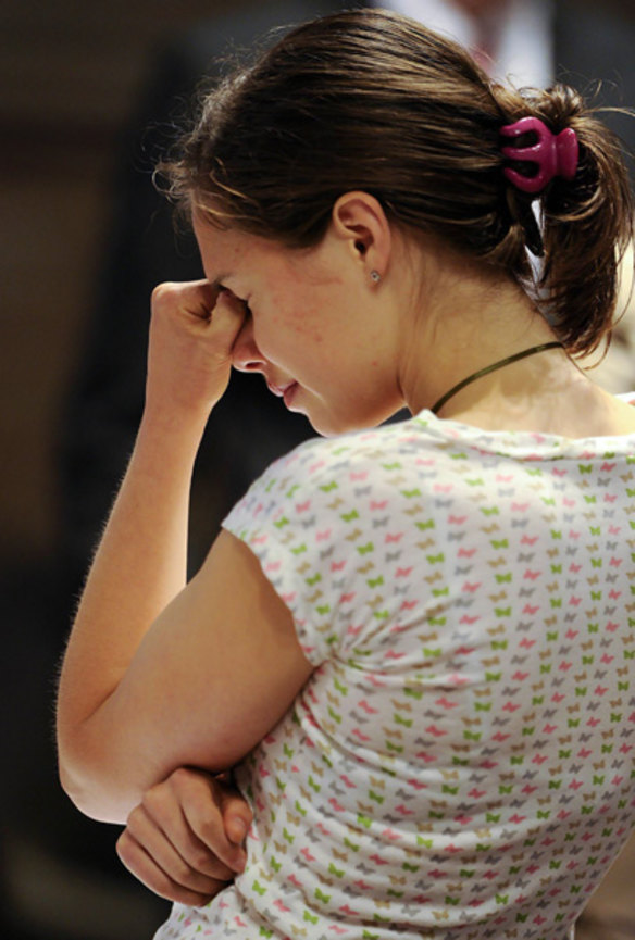 Amanda Knox during her trial for murder in Perugia, June 2009.
