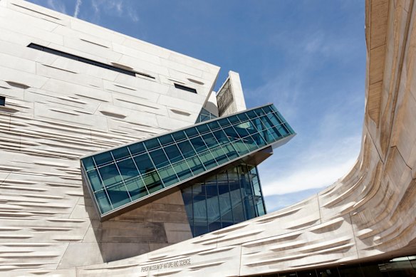 PEROT MUSEUM, DALLAS: This science museum is itself an exhibition of cutting-edge sustainable technology and futuristic architecture. It features a large, split cube that appears to float above a multi-storey plinth covered in greenery, which captures most of the building's solar and water needs. A glass oblong containing escalators is attached, seemingly precariously, to the exterior. Like many great contemporary buildings, it looks ugly from some angles, sublime from others.