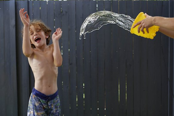 Marlow Conroy from Leichhardt, cooling off, courtesy of his mum Karen.