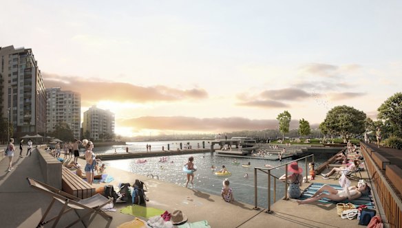 A pool on the harbour foreshore.