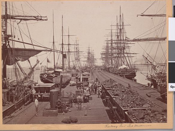 Railway Pier Port Melbourne, ca.1870. Credit: Charles Nettleton/State Library of Victoria