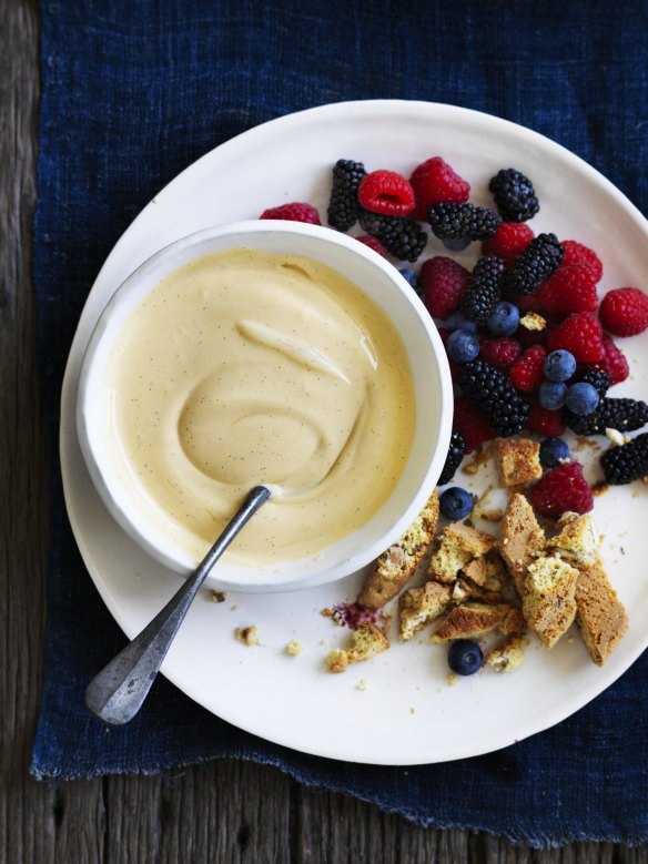 Neil Perry's vanilla bean zabaglione with berries 