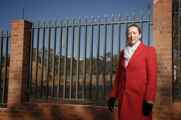 Member for Canberra Gai Brodtmann at the Yarralumla site the National Capital Authority has set aside for a new Russian embassy.