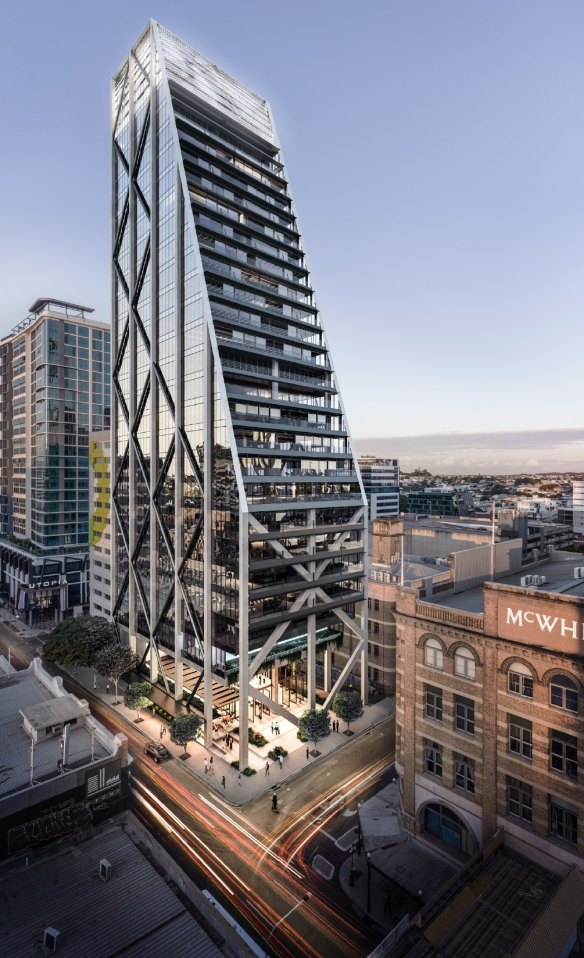 Pidson Investments’ proposed 28-storey commercial tower at 251-255 Wickham Street, Fortitude Valley. 