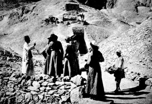 “The entrance with the iron gates is that to the tomb of Rameses VI.; immediately below this is the entrance to the tomb of Tutankhamen.”