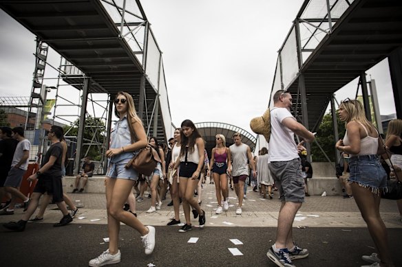 Event-goers gather in Sydney Olympic Park to attend various events such as Stereosonic, Taylor Swift, Aus X Open and the Australian Swimming Championships.